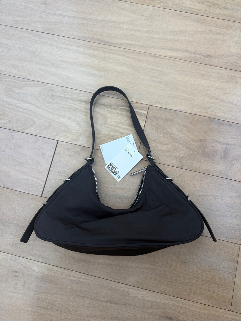 Black Women’s Shoulder Bag - silver hardware